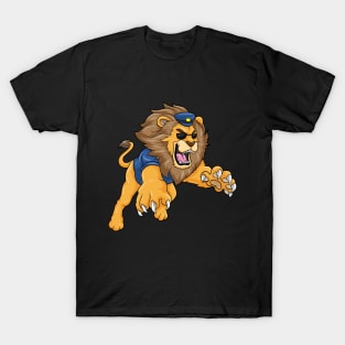 Roaring (lion) police dog as a officer T-Shirt